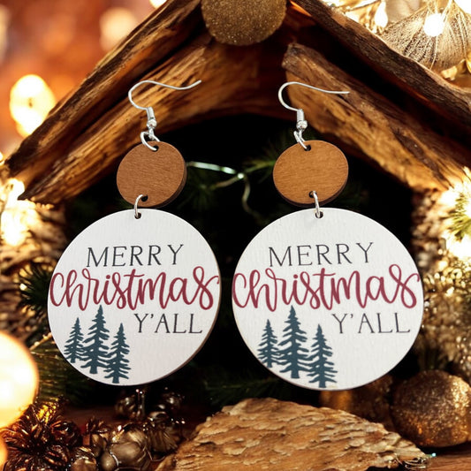 Merry Christmas Y'all Earrings