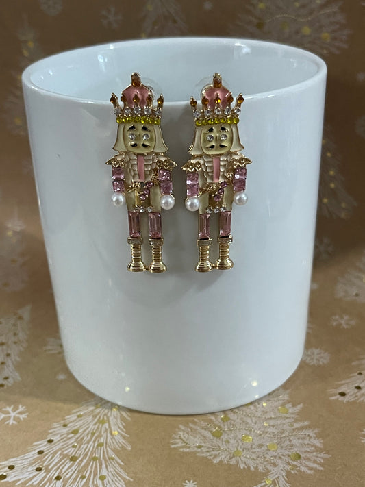 Pink & Gold Nutcracker Earrings