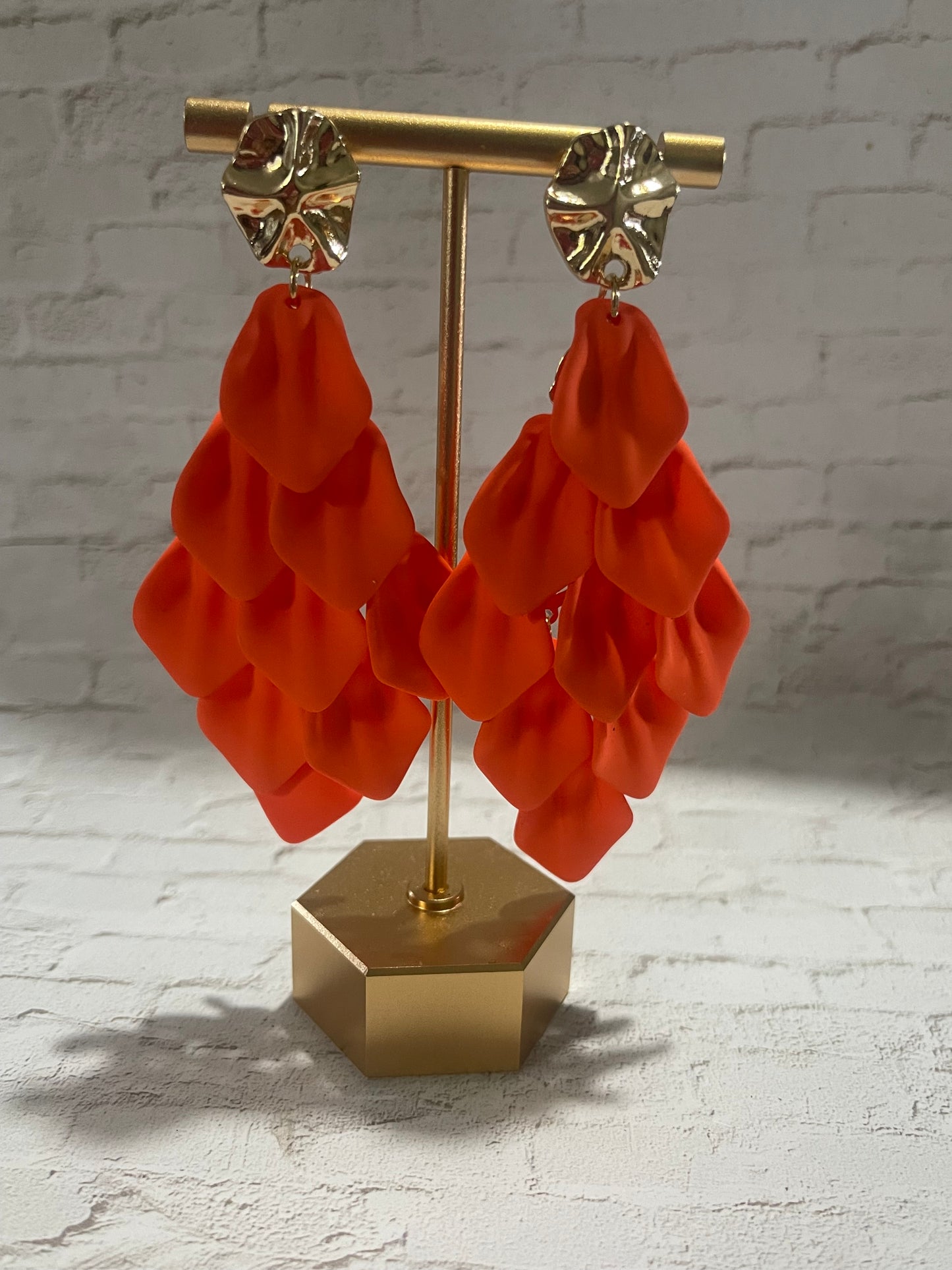 Petal Cascade Statement Earrings – Bold Color Collection