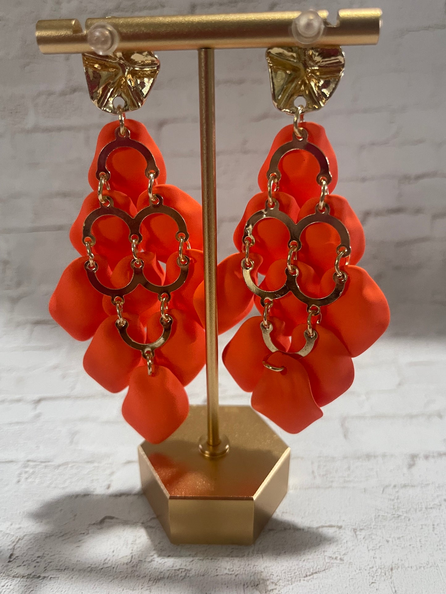 Petal Cascade Statement Earrings – Bold Color Collection