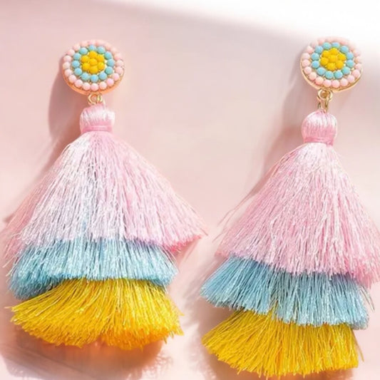 Sunshine Bloom Tassel Earrings