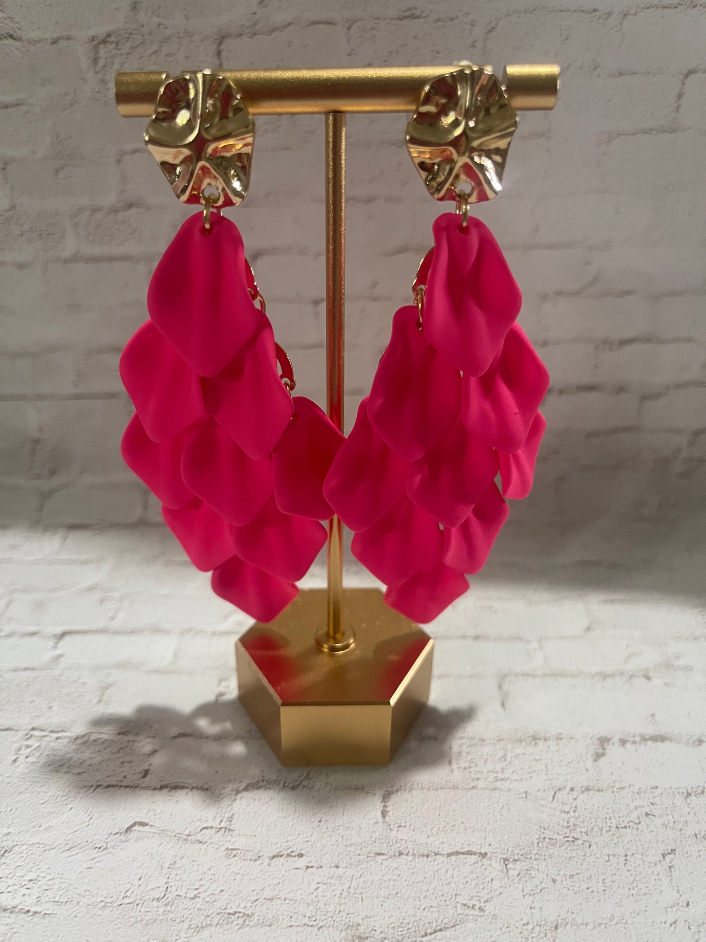 Petal Cascade Statement Earrings – Bold Color Collection
