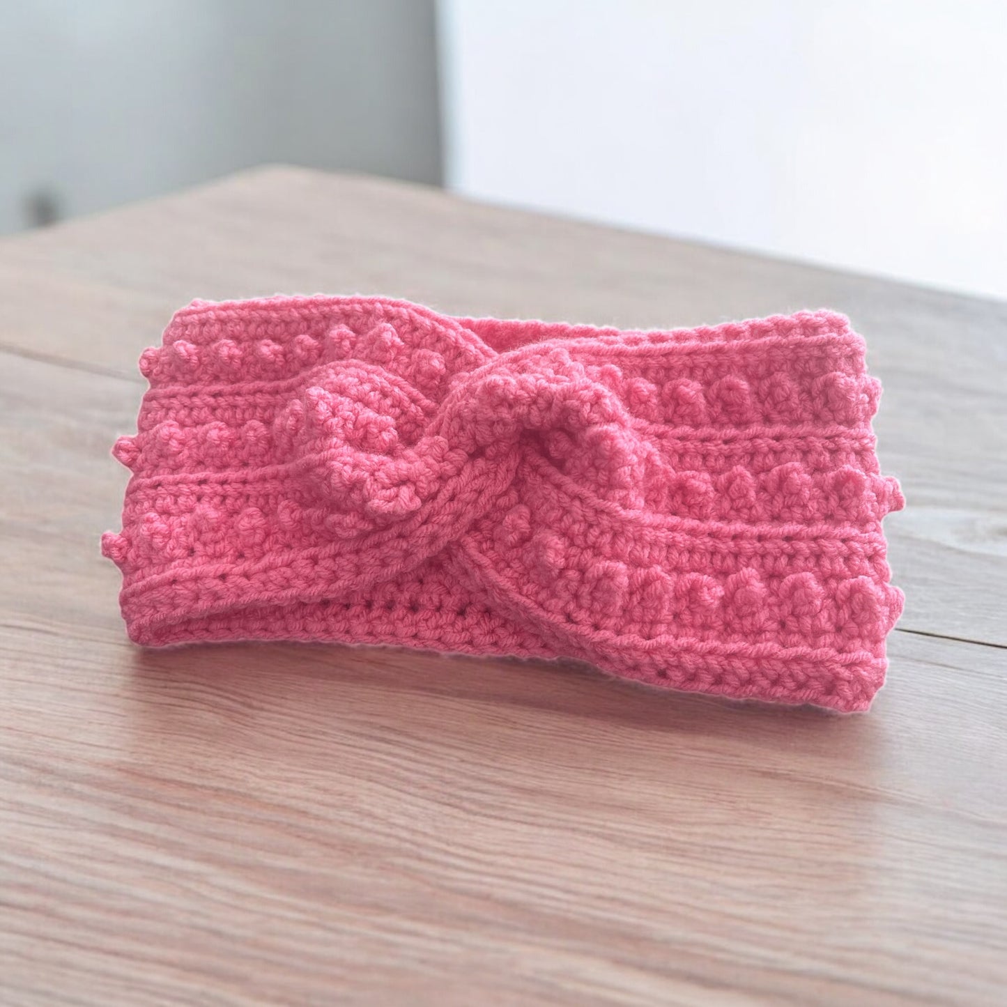 Enchanted Twist Crochet Headband - Pink