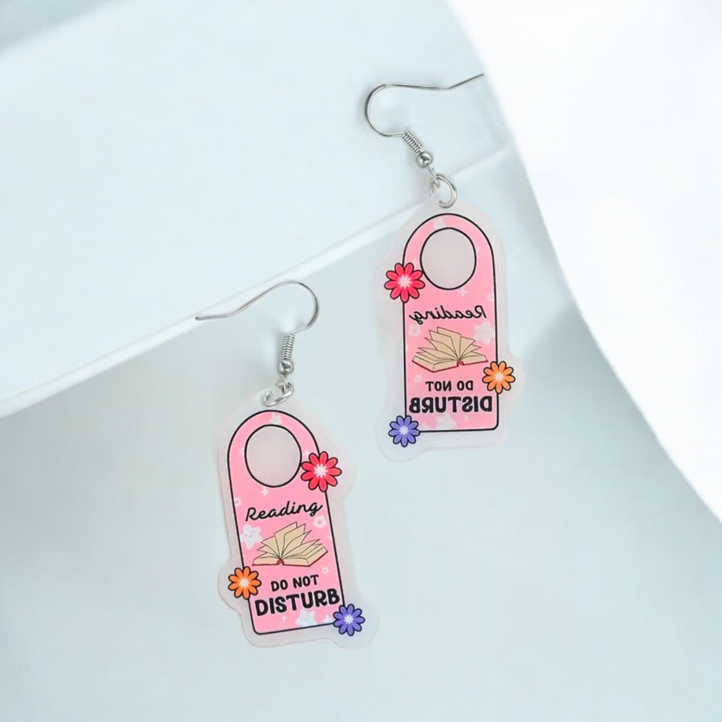 "Do Not Disturb - Reading" Acrylic Earrings