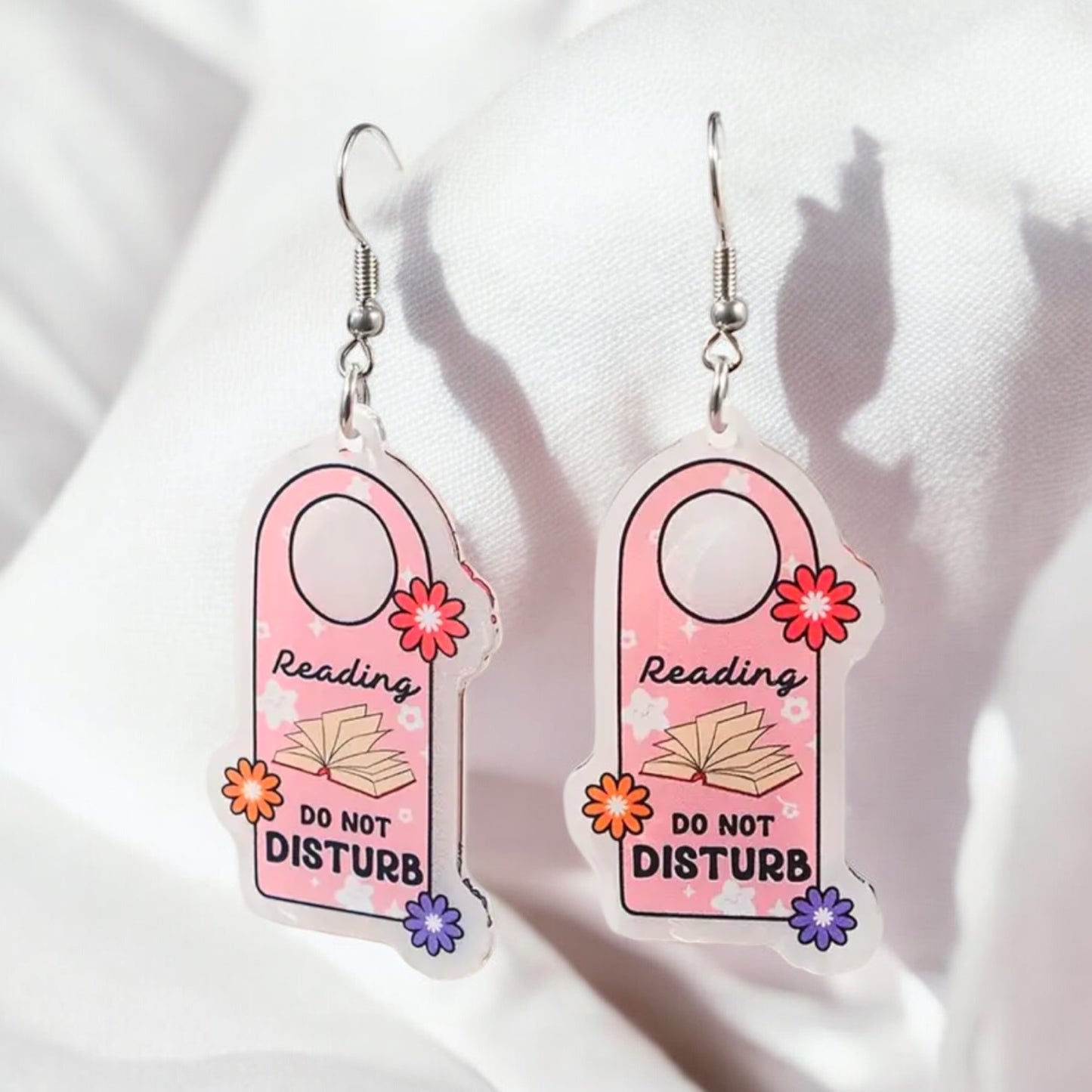 "Do Not Disturb - Reading" Acrylic Earrings