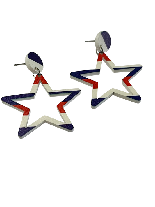 Patriotic Starburst Stud Earrings