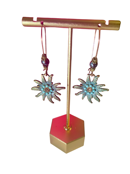 Rustic Boho Flower Earrings