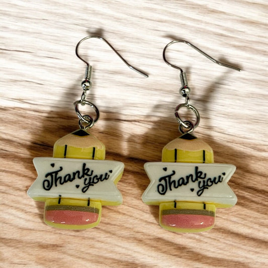 Grateful Pencil Note Earrings