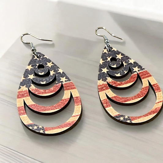 Vintage Americana Crescent Teardrop Earrings