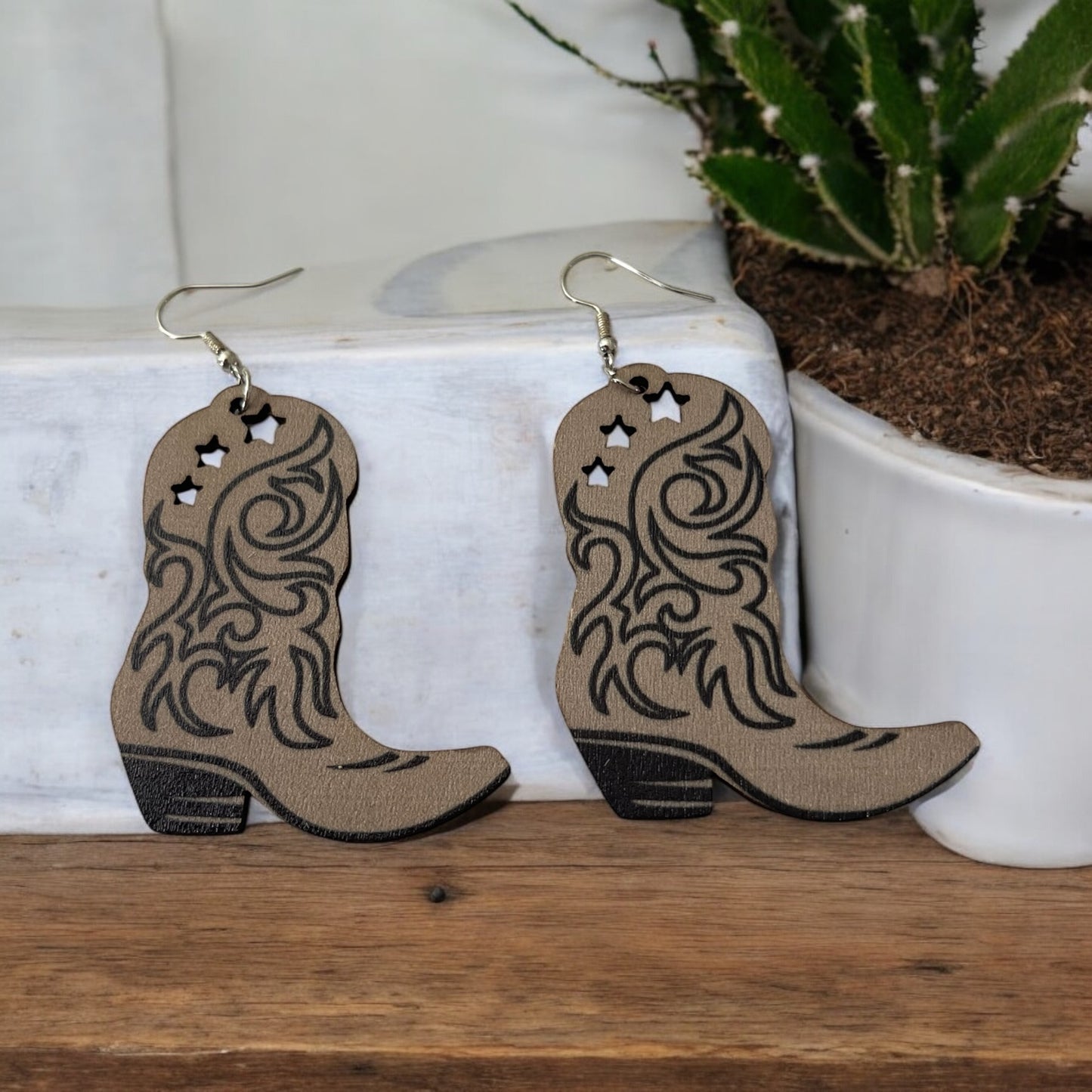 Western Star Cowboy Boot Earrings