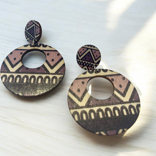 Earth Essence Geometric Wood Earrings