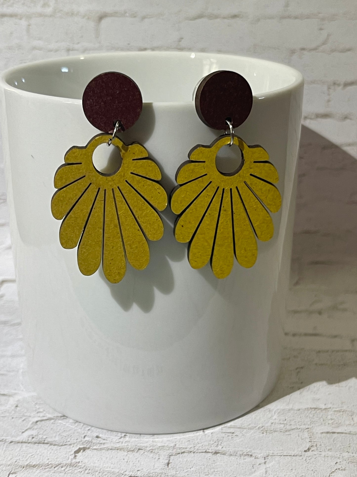 Vibrant Yellow Leaf-Shaped Earrings